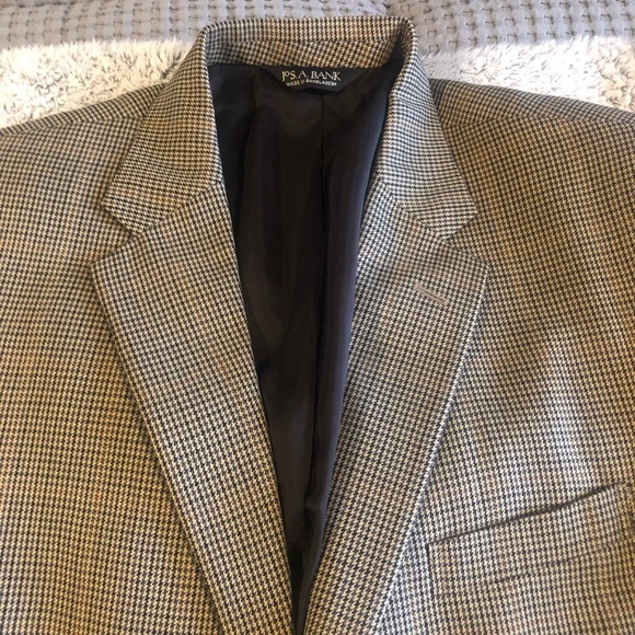 Jos A Banks Wool Blazer Sports Coat Tan Gun club check 42R - Picture 5 of 16